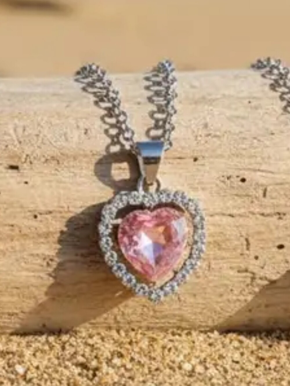2/10🍀Pink Heart Pendant Necklace